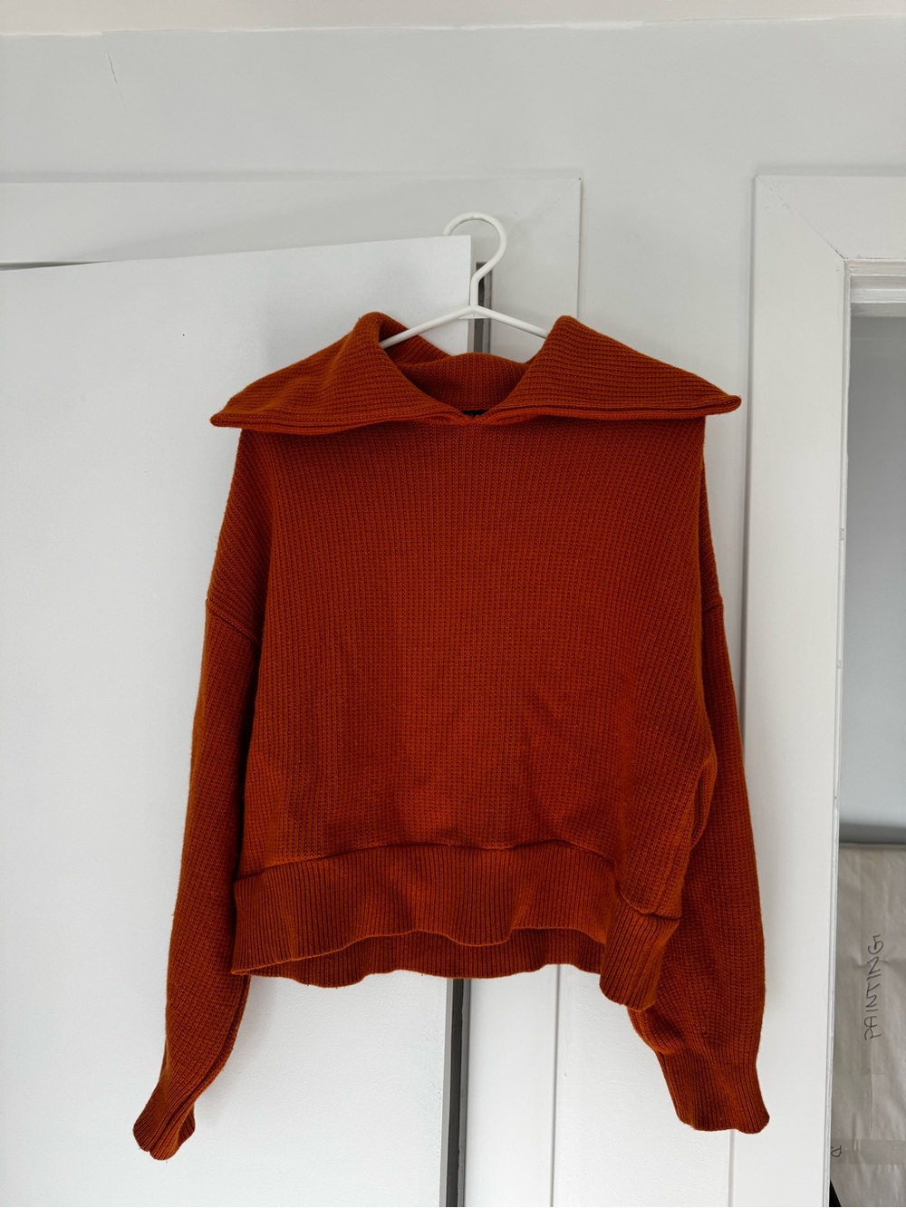 Massimo Dutti Cowl Neck Knit Sweater in Orange